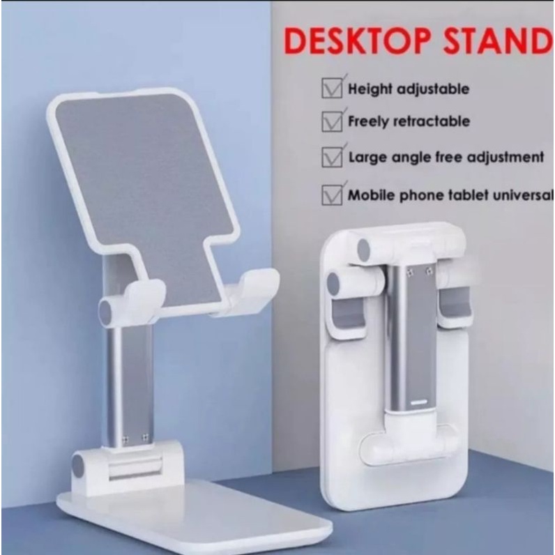 Dudukan Hp Stand Holder Folding Tablet Dekstop - Stand Handphone Bahan Metal Portable