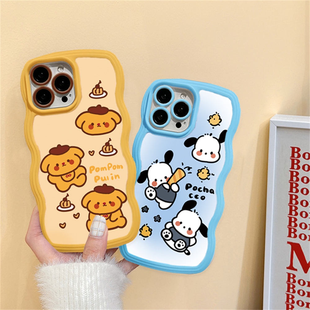 Kartun soft Case OPPO A57 2022 A17 A16 A16K A77S A15 A54 A53 A12 A5S A7 A3S A11k A31 A52 A92 A94 A93 A37 F9 A1K A76 Cute Pom Pom Purin Dan Pochacco Wave Edge TPU Phone Case Cover