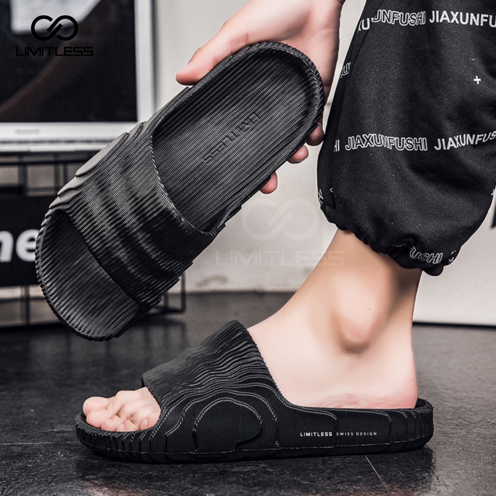 Sandal Pria Slip On Keren Terbaru ADILETTE Slide Eva ExtraLight Premium Selop Pria Trendy Sendal Cowok Slop Keren