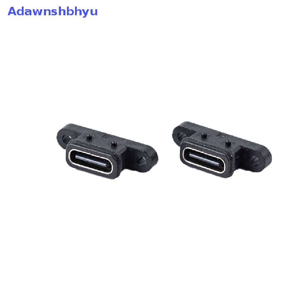 Adhyu 2xTYPE C 2Pin Konektor Antarmuka Charge Port Soket C USB Perempuan Tahan Air ID Baru