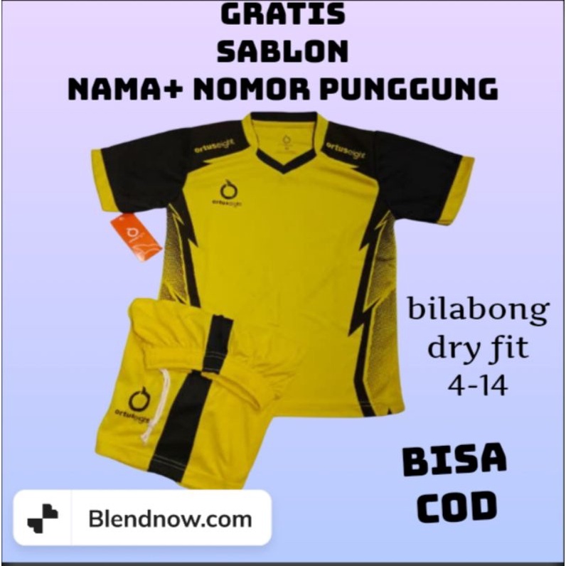 (COD) GRATIS SABLON NAMA DAN NOMOR PUNGGUNG BAJU BOLA ANAK CEWEK COWOK USIA 4 SAMPAI 14 TAHUN