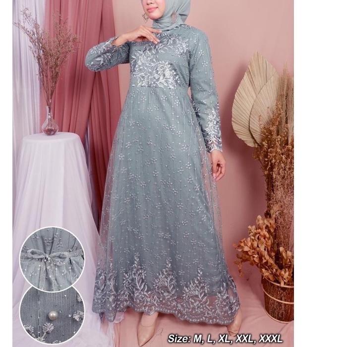 Terlaris ア   GAMIS BRUKAT TILE KAYLA / ARIMBI GOWN / Gamis Syar'i Bruklat / SERAGAM KONDANGAN / Gami