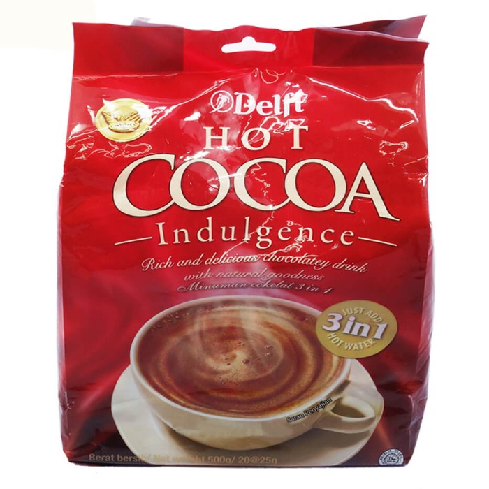 

Delfi Hot Cocoa Indulgence 3 in 1 / Minuman Coklat 20x25 Gr