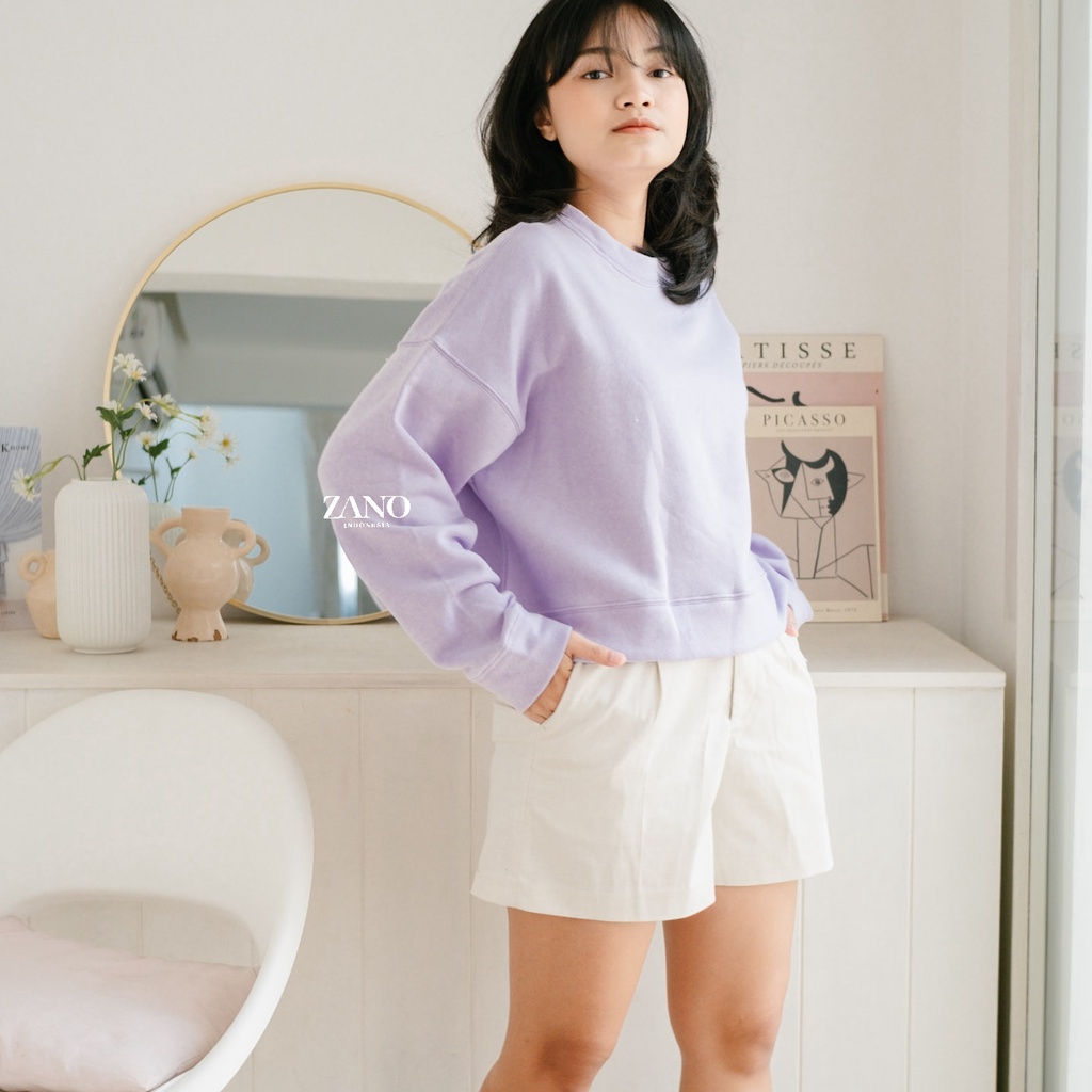 ZANO BASICS Sweater Crop Purple Aline