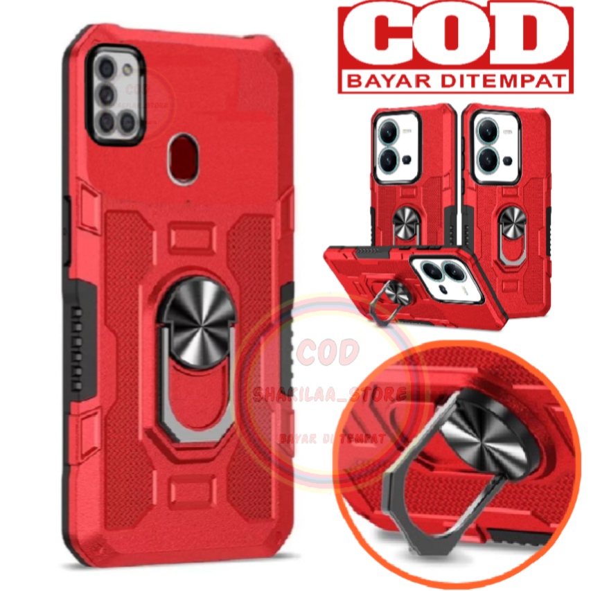 CASE SAMSUNG GALAXY A21S Hard Robot Hit Eye Ring Belt Clip Soft Case Hybrid Armor Kick Standing