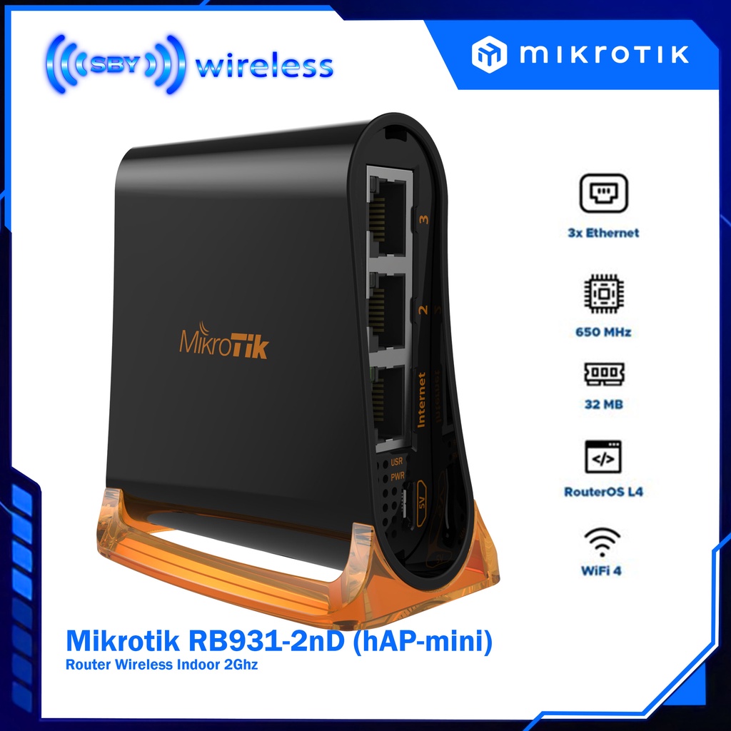 Mikrotik RB931-2nD (hAP-mini) Router Wireless Indoor 2Ghz