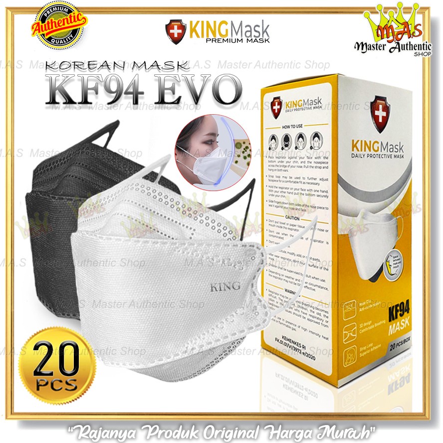 20PCS MASKER KF94 KING MASK KOREA STYLE EVO MASK KF94 KING MASK