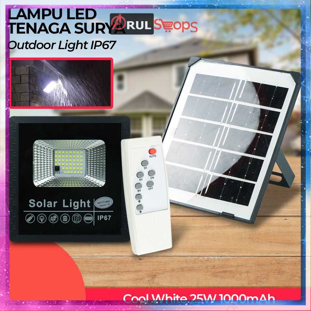 ARS TOOLS - OOBEST Lampu LED Solar Panel Outdoor Light IP67 Cool White 25W 1000mAh - OB44