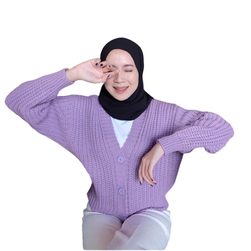 TokoMilkan Cardigan Crop Rajut Premium Arsy | Atasan Wanita Polos