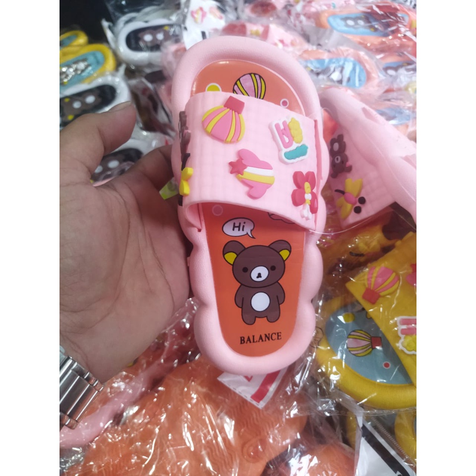 Sandal jelly anak perempuan terbaru import awan 288-k1s(24-35) Sandal selop anak perempuan karet korea terbaru