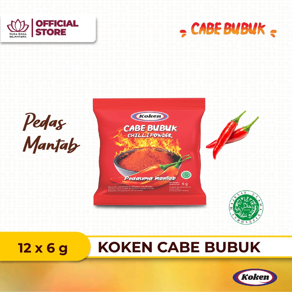

Koken Cabe Bubuk atau Chili Powder Koken (12x6G)