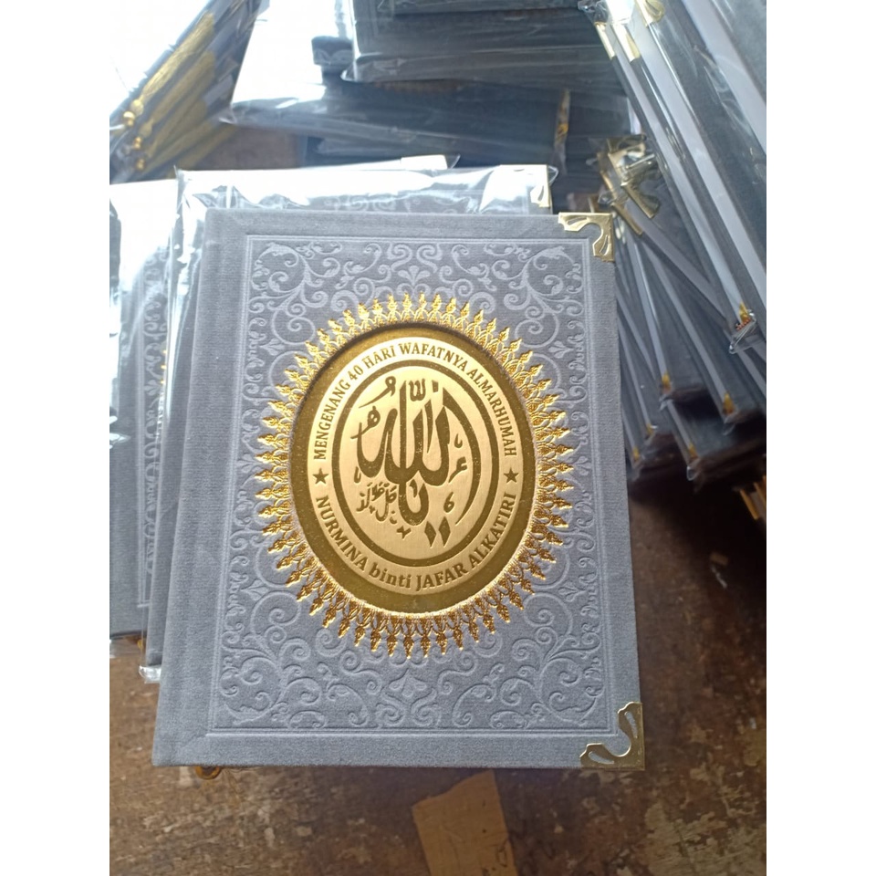 cetak buku yasin bludru bahan glosy