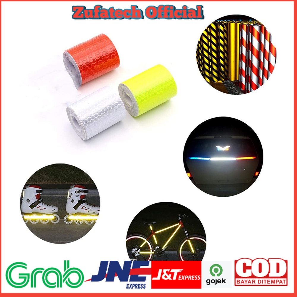 TaffPACK Stiker Reflektif Multifungsi Warning Strip Tape 5x100 cm - 7ROT5FYL