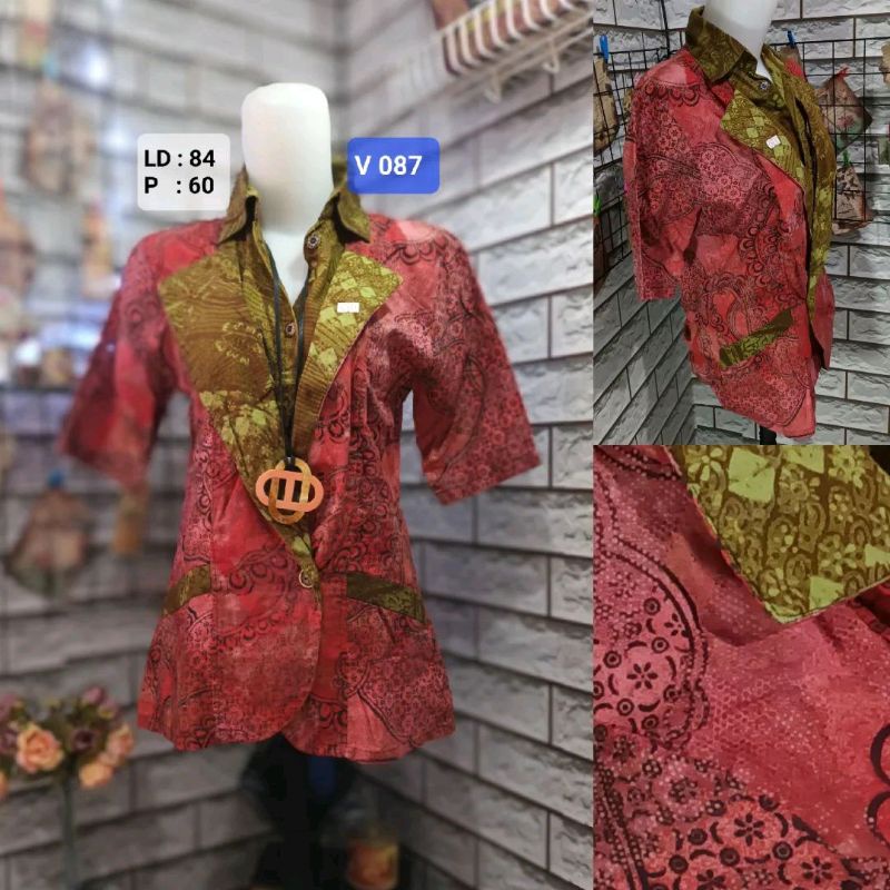 blouse batik wanita V 087