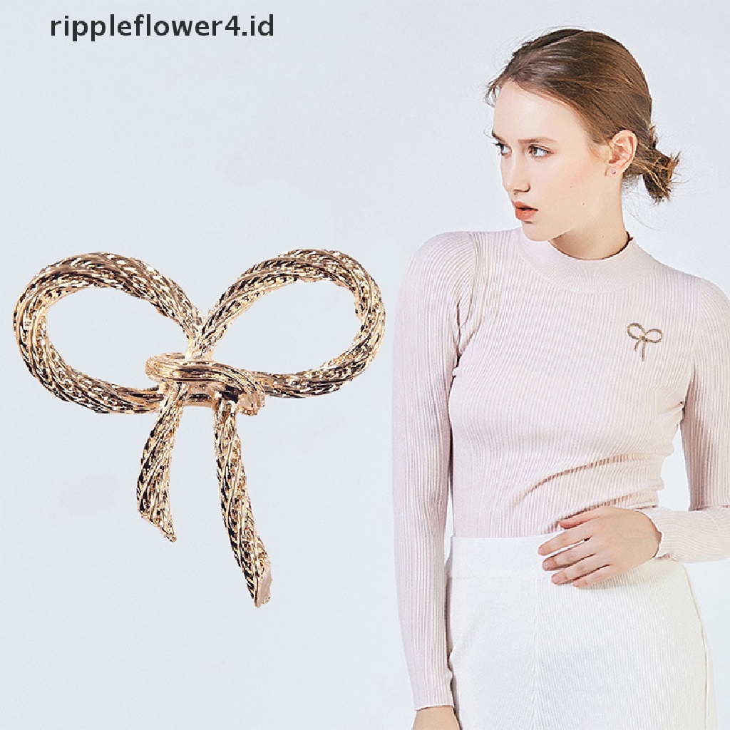 {rippleflower4.id} Bros Busur Fashion Untuk Wanita Ikatan Simpul Brooch Pin Safety Lapel Pin Brooch Aksesoris Perhiasan Pernikahan~