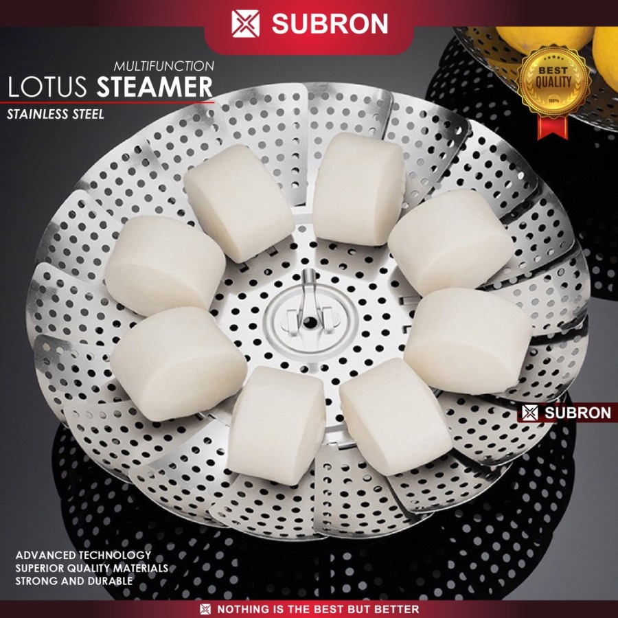 Alat Kukus Steamer Lipat Teratai Lotus Stainless Steel Baki Uap - SUBRON