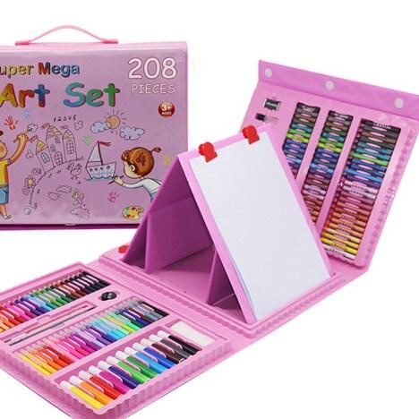 

☛☛ << Jenius >> 208pcs Crayon Set Isi 208 Pcs / Pensil Warna Crayon Alat Lukis Mewarnai Anak Set Isi 208 Pcs