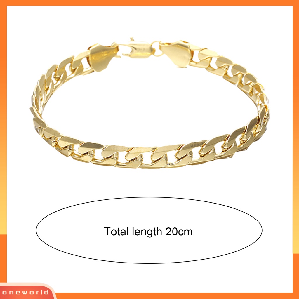 [WONE] Gelang Rantai Glossy Susah Tarnish Gaya Hip Hop Cuban Chain Bracelet Untuk Hadiah