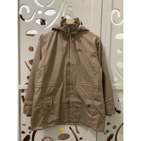 Jaket Waterproof Parasut Wanita C2 Carlen Khaki/Coklat Original 1000%