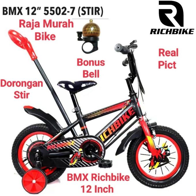 Sepeda Anak Bmx Richbike 12 Inch Bmx 12 Richbike Dorongan Ban Pompa #Original