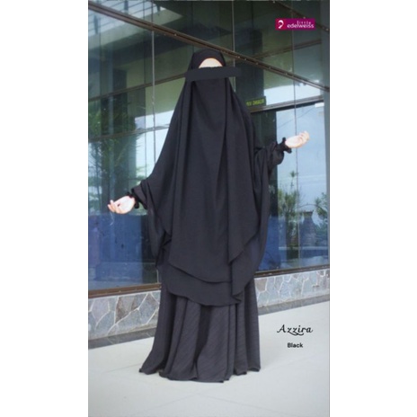 [READY] Azzira Gamis Set French Khimar By Little Edelweiss | Gamis Set Syar'i | French Khimar 2 Laye