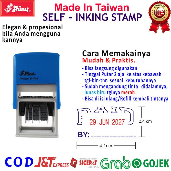 

STEMPEL OTOMATIS CAP SHINY LUNAS TANGGAL PAID RECEIVED KANTOR TOKO