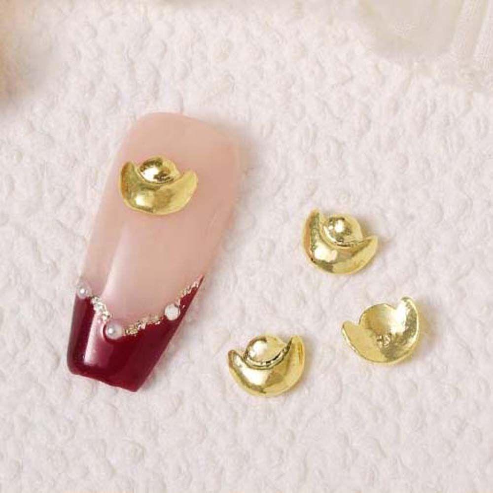 Augustina Dekorasi Kuku Imlek Emas Perak Fashion Pesona Kuku Berongga Tanda Dolar Nail Art Perhiasan Karakter Cina Manicure Aksesoris