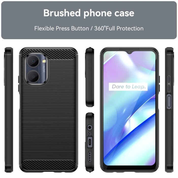 REALME 10 COVER SOFT CASE BRUSHED CARBON BLACK SILIKON SOFTCASE