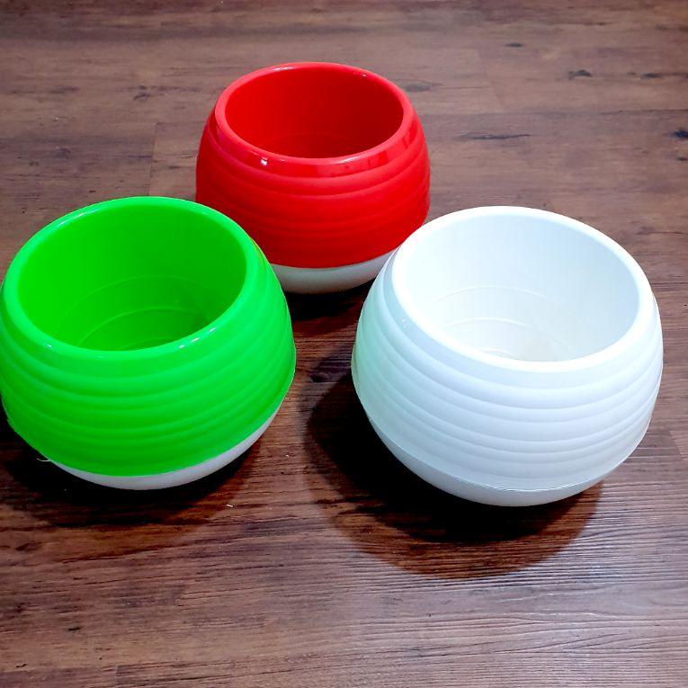 ㅱ Pot bunga plastik unik pot bola pot plastik putih /size 25/pot bola sultan TERBARU 3791 ☁
