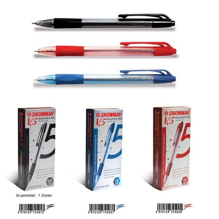 

☺☺» Pulpen Snowman V5 Semi Gel 0.7mm ( 1pak/12pcs )