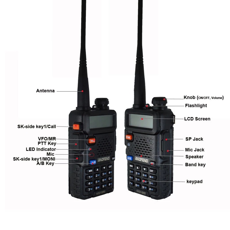 Baofeng UV-5R VHF 128 Channel Walkie-talkie 5W Powerful Walkie Talkie Long Range 16km Hunting Radios