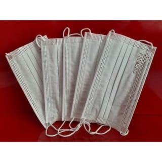 Masker Earloop Putih 3ply 1 Box Isi 50Pcs Full White Impor Disposable Facemask