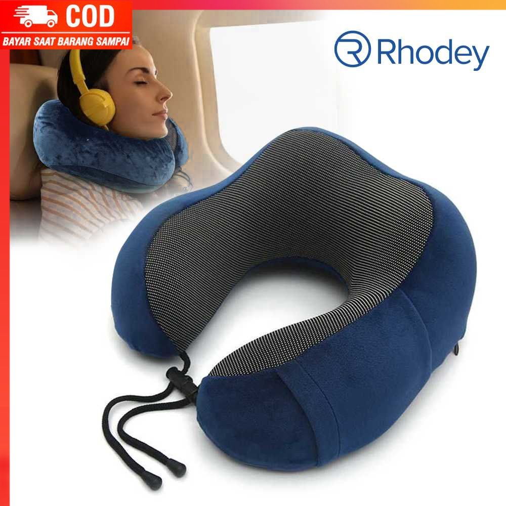 ( 100% BARANG ORI ) Rhodey Bantal Leher U-Shape Foldable Travel Neck Pillow - SER43