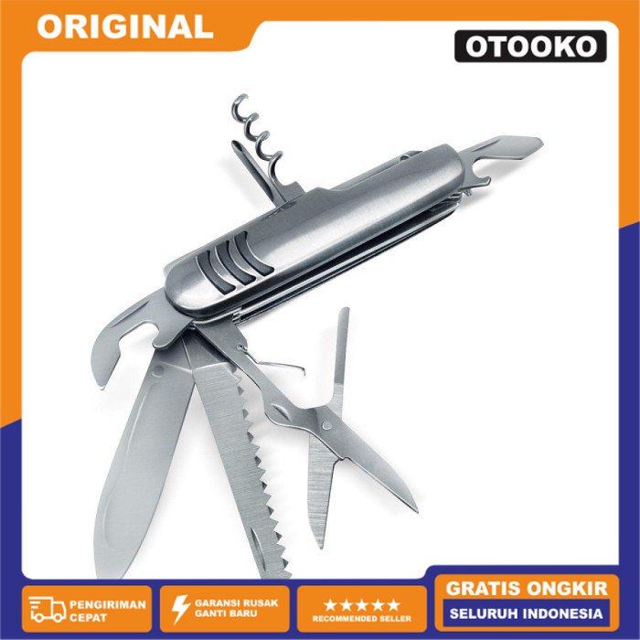 Army Knife 11in1 Tools EDC Pisau Lipat Multifungsi Allumunium Camping