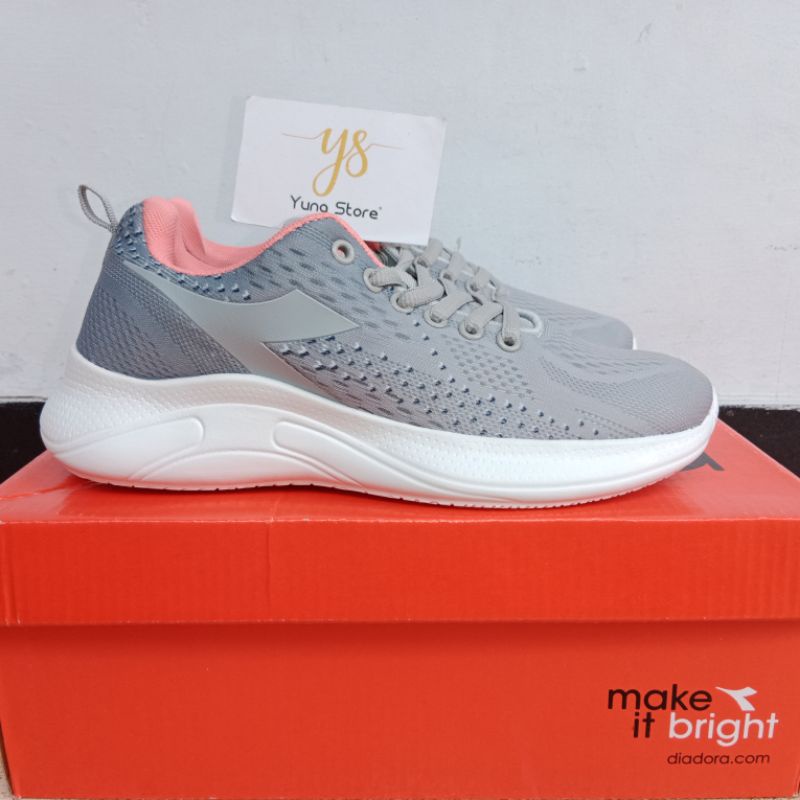 [Last Call] Sepatu Sneakers Wanita/ Running Shoes Diadora Edolo Grey Pink