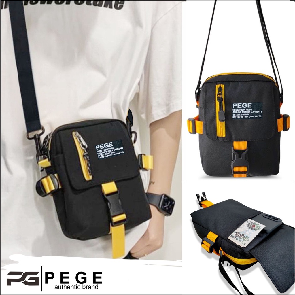 Tas Selempang Bahu Pria PEGE Jaxton Model Casual Trendy Slingbag Kombinasi - PG 8946