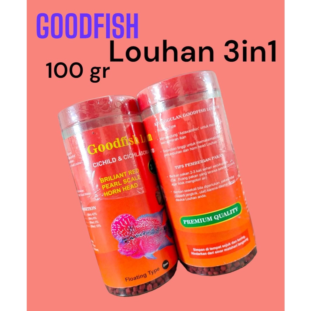 GOODFISH LOUHAN 3IN1 100 GRAM PELET LOHAN SUPER MERAH