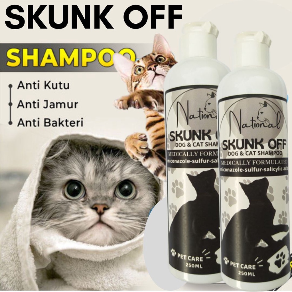 SKUNK OFF - Shampo Kucing Anjing 250 ml Shampoo Kucing Anti Kutu Wangi Anti Jamur Scabie FEZONE