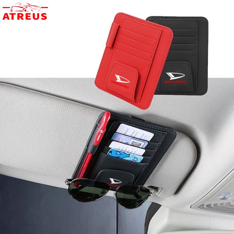 Car Sun Visor Card Organizer Kulit Kacamata Hitam Klip Holder Untuk Daihatsu Rocky Taruna Ayla Ceria Classy Taft Sigra Xenia