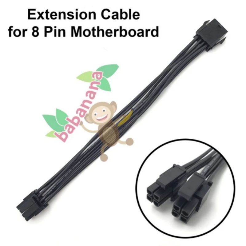 kabel extension motherboard power 8 pin to 4+4 pin mobo extender cable