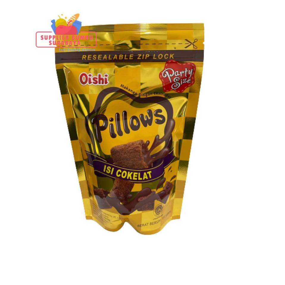 

➡ Snack Oishi Pillows Coklat Taro Ubi Coco Pandan Keju Durian 100g く