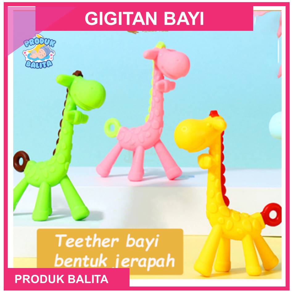 Mainan Gigitan Bayi Bentuk Jerapah teether bayi gigitan bayi bpa free