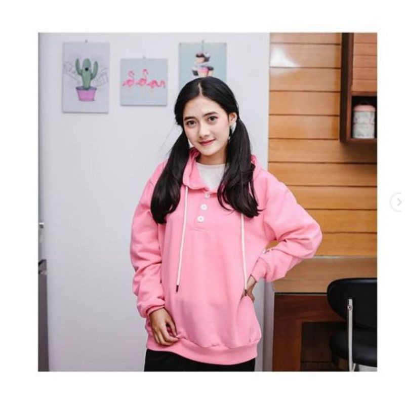 Hoodie polos kancing Cosmo swag Harajuku// jumper sweetshirt kupluk saku dewasa wanita pria perempuan laki cewe cowo unisex bahan fleece// hudie distro viral// Women Man Loose Pullover print sablon outwear rushing girl