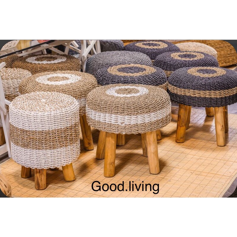 Stool | Stool seagrass | kursi anyaman seagrass | Bangku bulat seagrass | kursi bulat