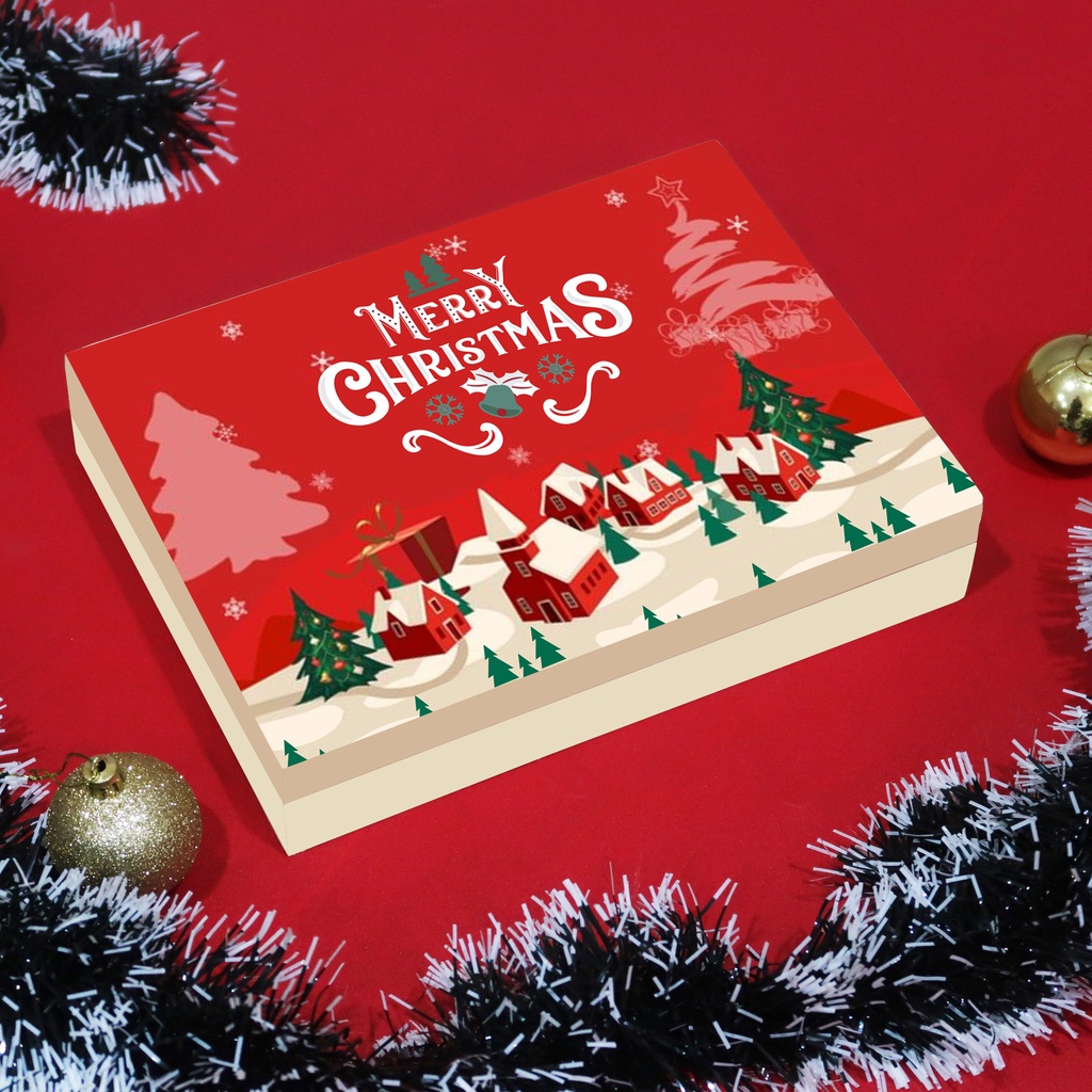 GIFT BOX ALBA CHRISTMAS Motif/ Hard Box / Hampers Box Gift (satuan nom cutom custom nama only)