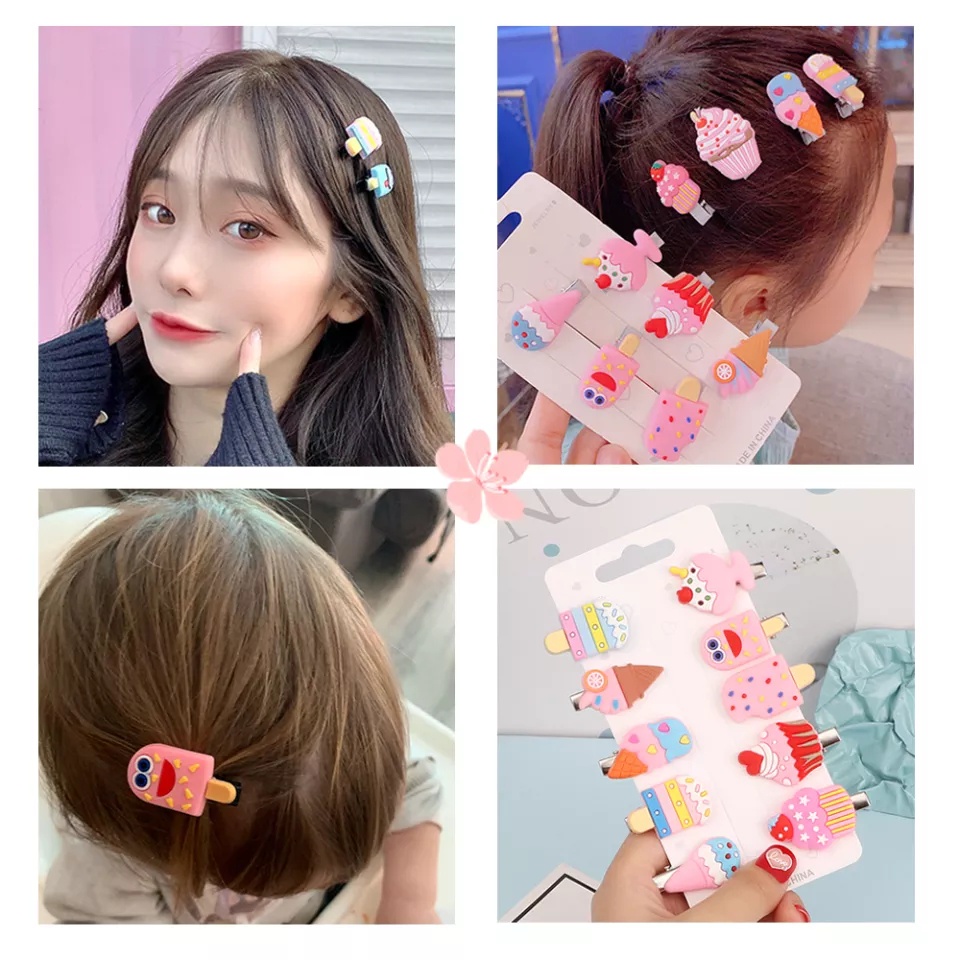 ( FY ) Jepit Rambut Korea Anak Set 10 In 1 Model Kartun Hairpin Rambut Anak Perempuan HairClips Import Real Pict