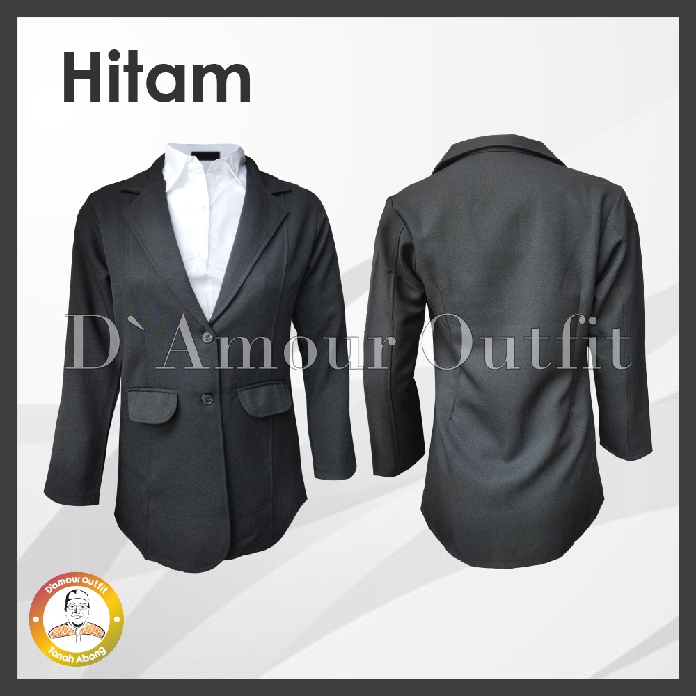 Jas Blazer Wanita Jas Kerja Kantor Cewe Polos Dewasa Anak Jaket Blezer Cewek Pakaian Formal Kantoran Dasar Hitam Rok Span Line A Rempel Celana Clana Bahan Panjang Kancing 2 Jumbo Big Size Cardigan Rompi Outer Perempuan One Set Setelan Stelan Korean Style