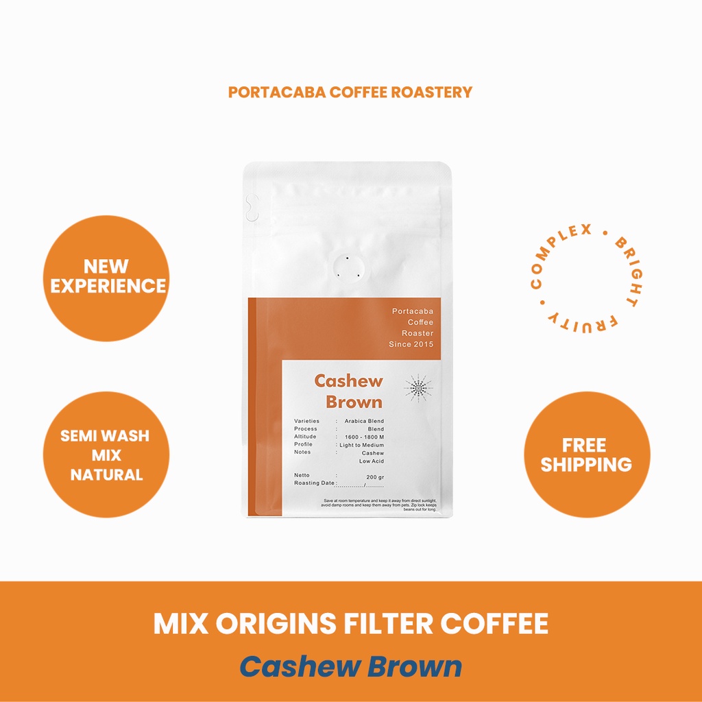 

Kopi Aceh Mix Pangalengan Portacaba Cashew Brown 200gr