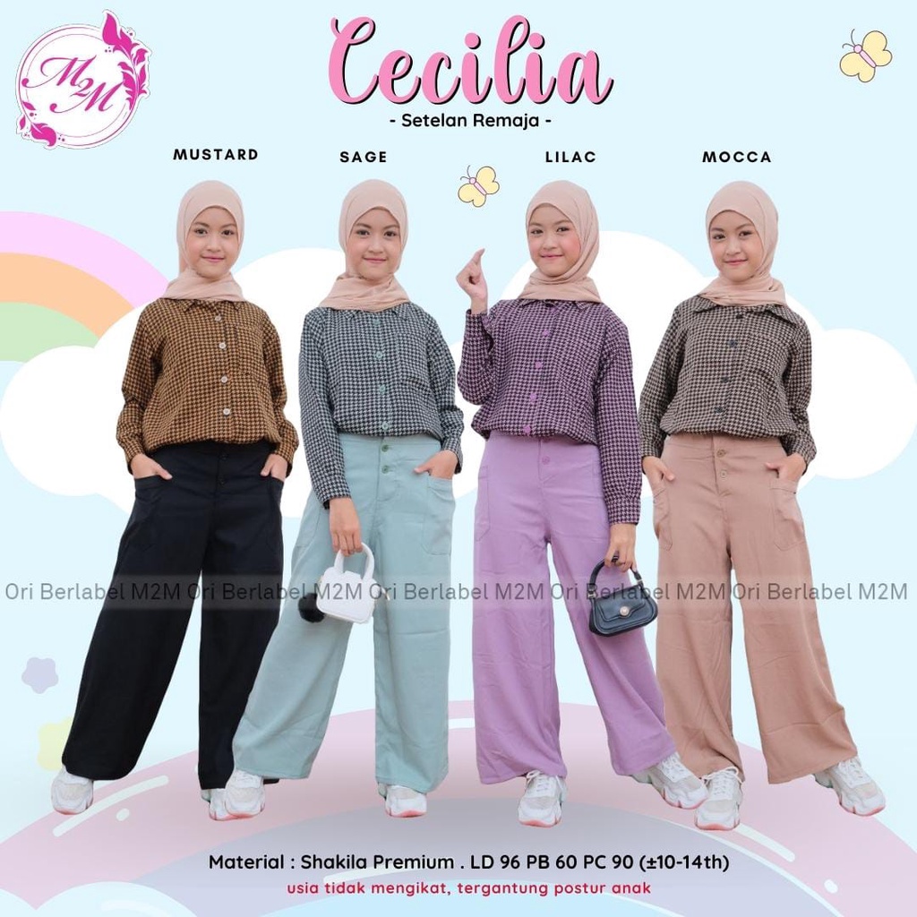 CECILIA ONESET TEEN KIDS ORIGINAL SETELAN BAJU ANAK REMAJA USIA 10-15 TAHUN ONESET KIDS MOTIF KOTAK 