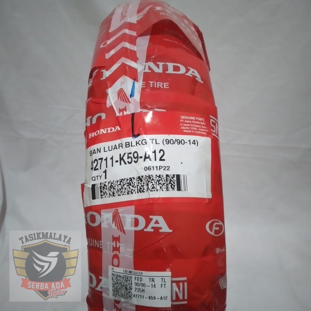 BAN LUAR AHM HONDA VARIO BEAT BELAKANG 90/90-14 TUBELESS
